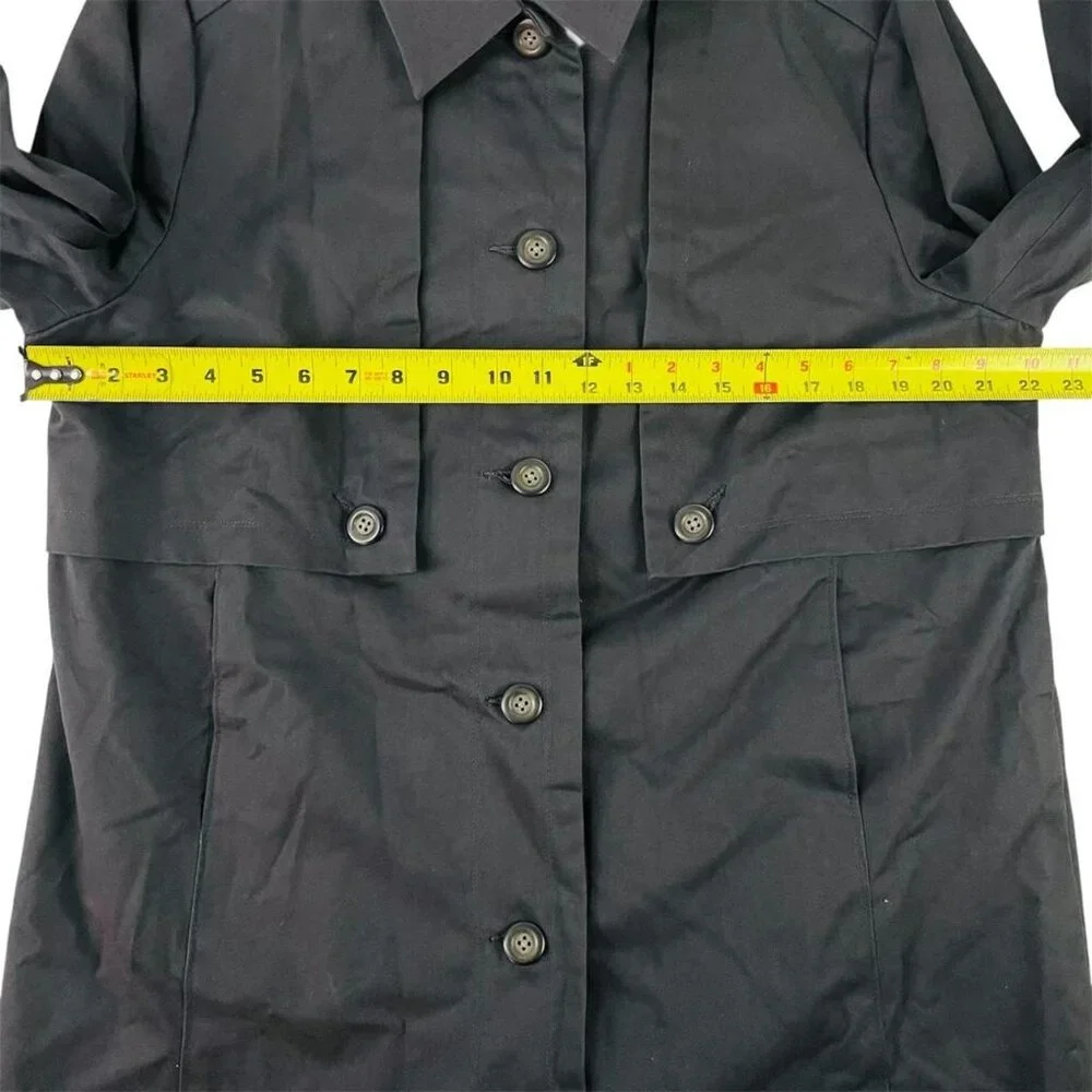 Garnet Hill Organic Cotton Trench Coat Womens Size 16 Gray Water Resistant NWT - Picture 8 of 8
